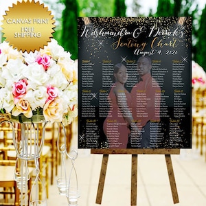 Bruiloft zitplaatsen grafiek, bruiloft canvas teken, bruiloft poster board, welkom canvas teken, canvas print bruiloft bord, bruiloft stoelen grafiek teken