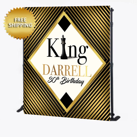 Fotohintergrund 50. Geburtstag Schwarz-Gold – 150x100 Cm, Polyester, Mit Motiven & Aufhängeringen, Für Mottopartys