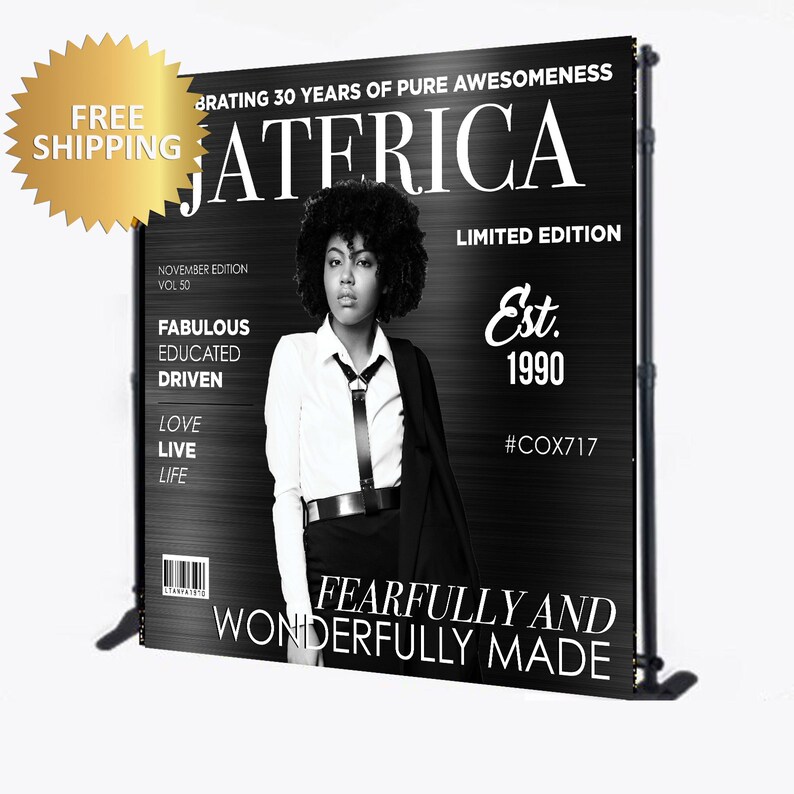 Customized Magazine Backdrop Magazine Cover Backdrop, Magazine Cover Photo Step and Repeat, Custom ...