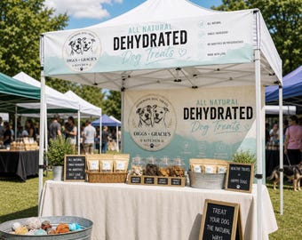 Pop Up Tent Banner Vendor Booth Banner Set Banner Custom Tent Banner Set  Custom business bannerCanopy Banner Business Display