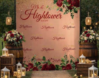 Bridal Shower Backdrop Wedding Step and Repeat Engagement Photo Backdrop She Said Yes Welcome Sign Custom Printed Sign Personalized banner