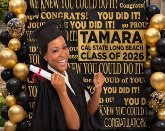 Graduation Photo backdrop Graduation Step and Repeat Class of 2026  backdrop Graduation Photo Booth backdrop Grad Decor Ideas