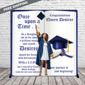 Graduierung Backdrop Banner, Abschlussfeier Schritt und Wiederholung Klasse von 2025 Hintergrund, Abschlussfeier Banner, grad, Storybook Hintergrund