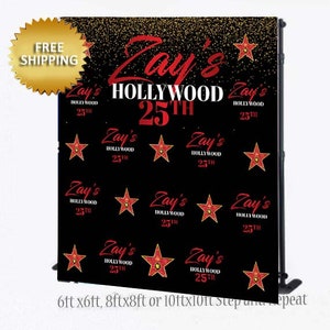 Hollywood Backdrop, Sweet 16 Backdrop, 21st birthday backdrop, Red carpet Backdrop, Sweet 16 Backdrop, Prom backdrop,Birthday Backdrop image 1