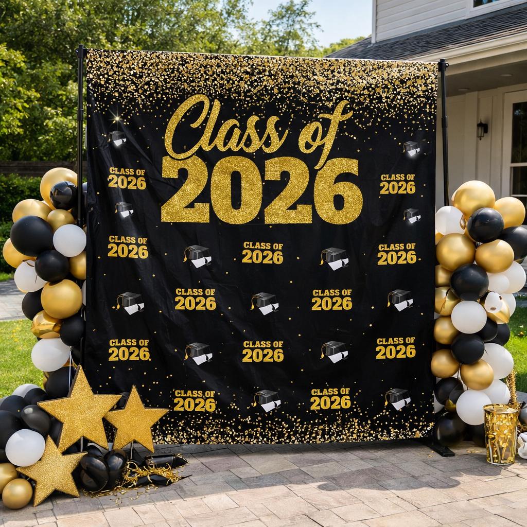 Graduation Step and Repeat Class of 2026 Backdrop Graduation Photobooth ...