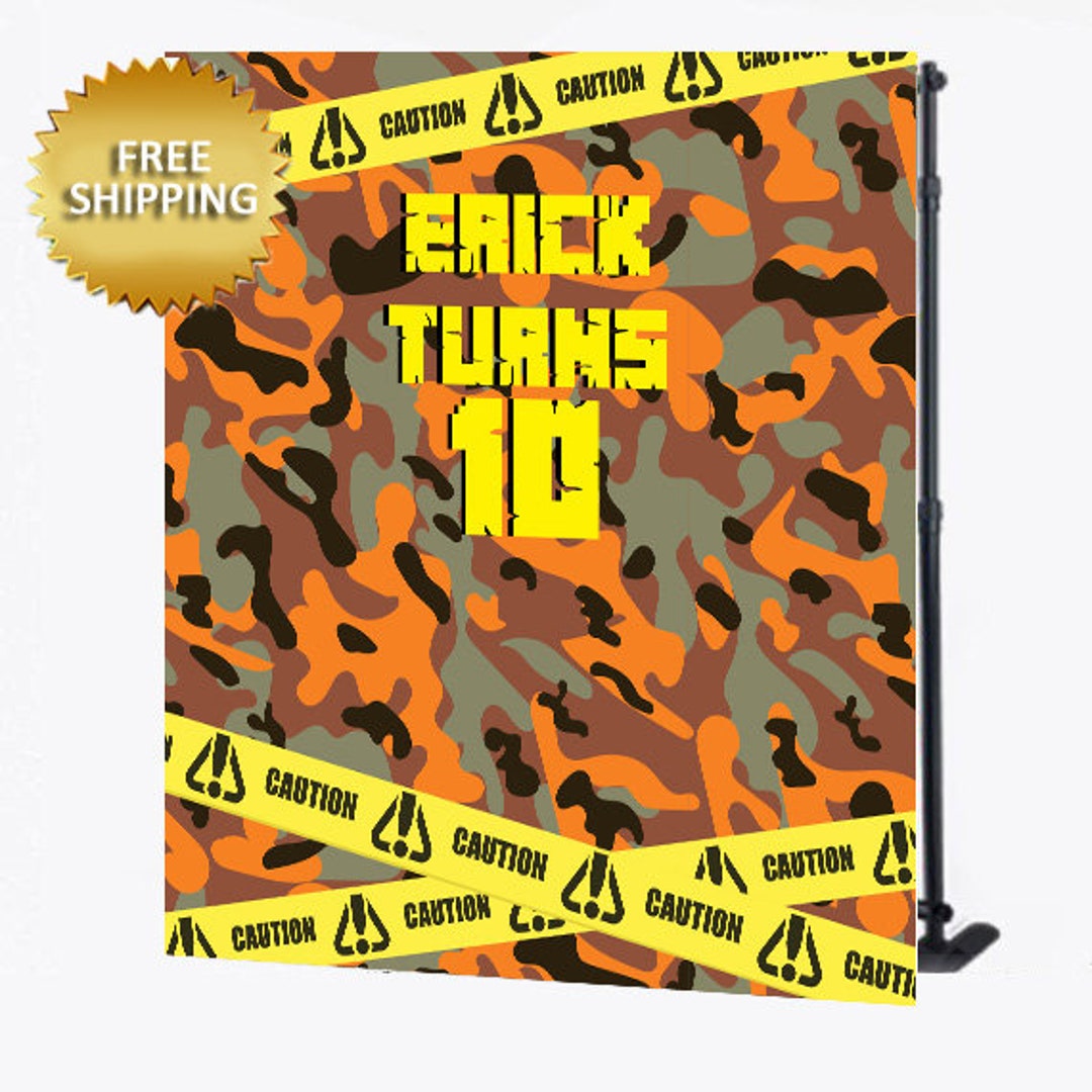 Camouflage Custom Step and Repeat Backdrop Camouflage Backdrop 8x8 Step  Repeat Backdrop 16th Birthday Step and Repeat Caution Backdrop - Etsy, image size:1080x1080