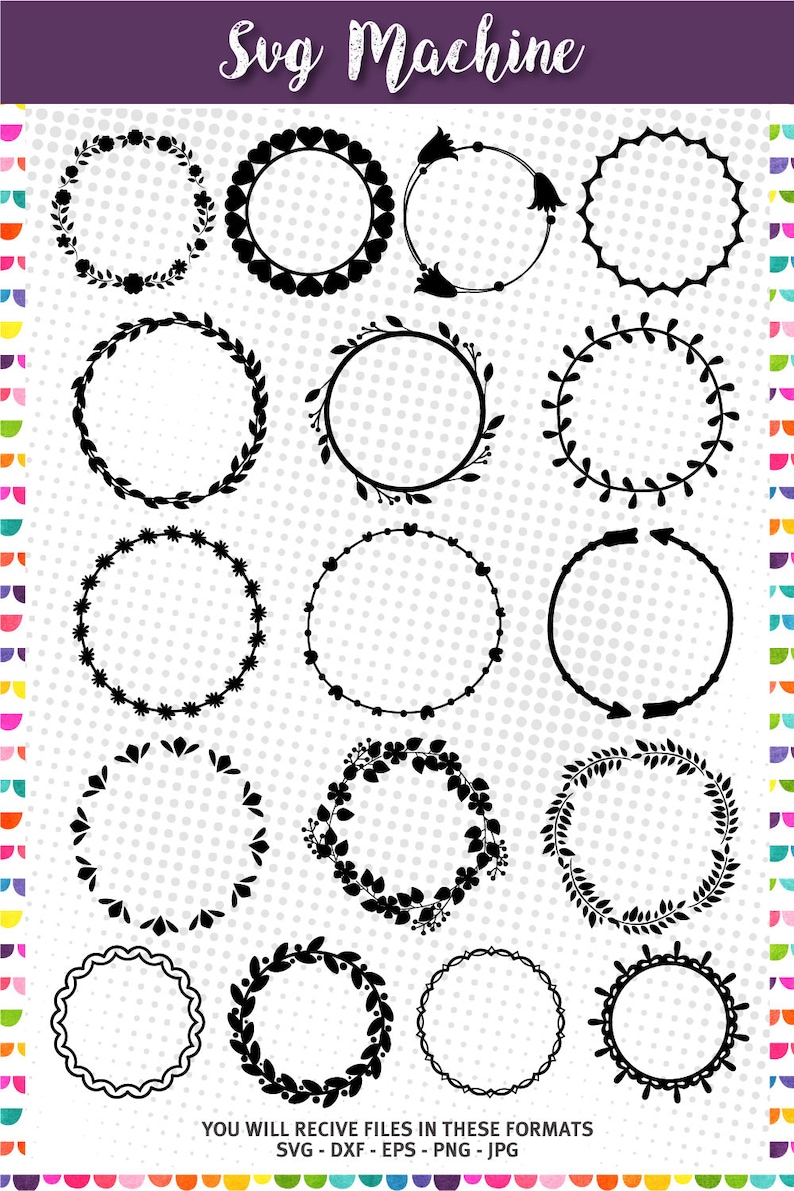 Download Circle Monogram Frame SVG Cut Files for Electronic Vinyl ...