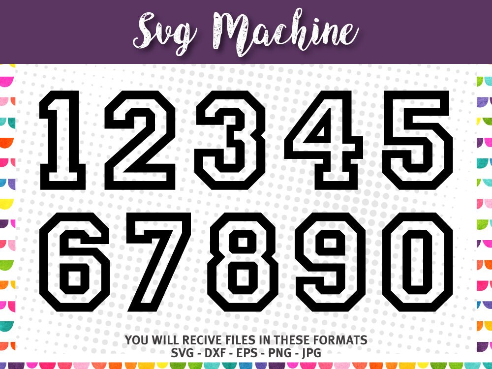 SVG Sport Numbers Varsity Block Number Etsy