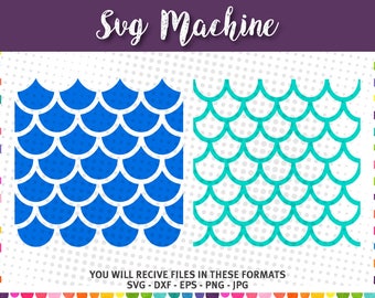Seamless mermaid scale pattern - cutting or printing digital file - vinyl decal, t shirt design, stencil template – svg eps jpg dxf png