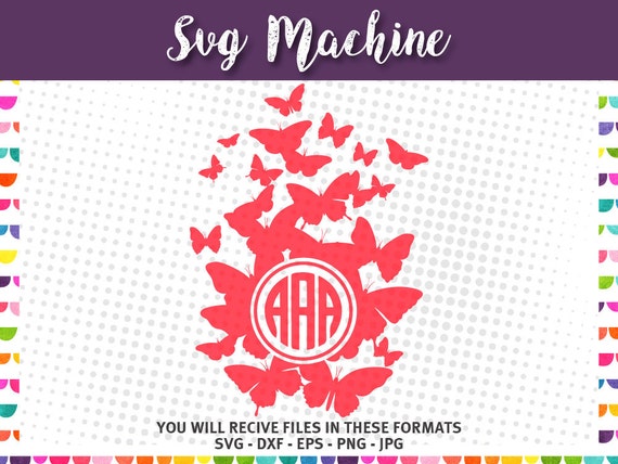 Butterfly Monogram Frame Svg Cut Files Etsy