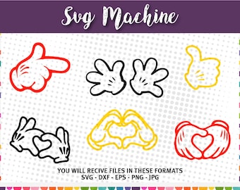 Mickey gloves svg | Etsy