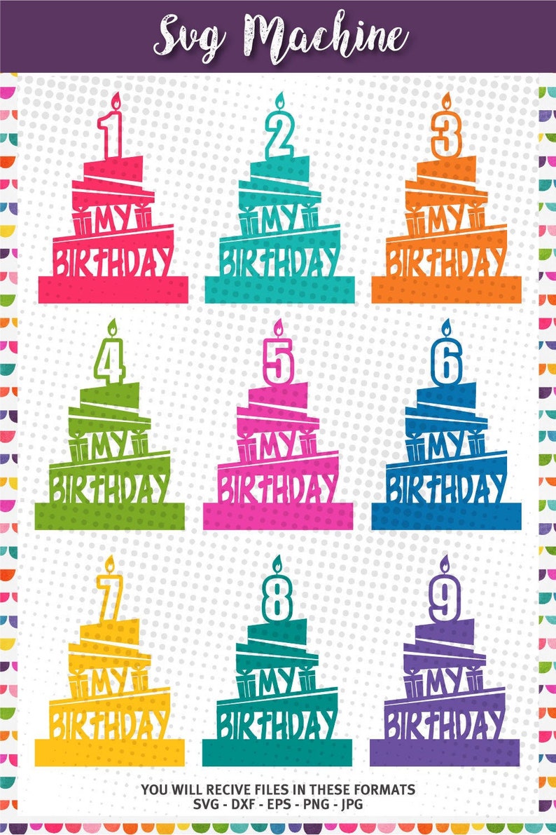 Download Cake svg Happy Birthday svg svg Bundle | Etsy
