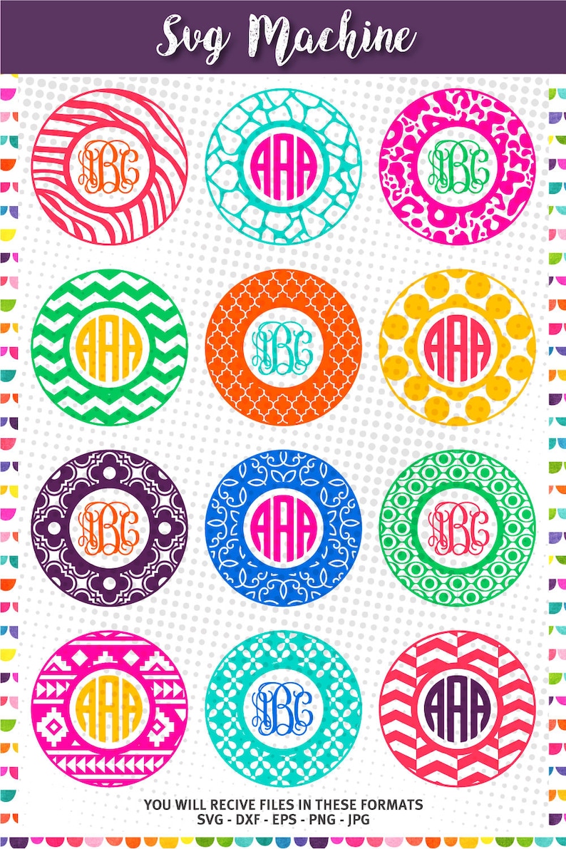 Download Keychain Svg Designs Circle Monogram Frame svg | Etsy