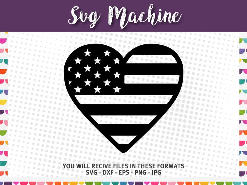 Heart Shaped Flag svg patriotic SVG design | Etsy