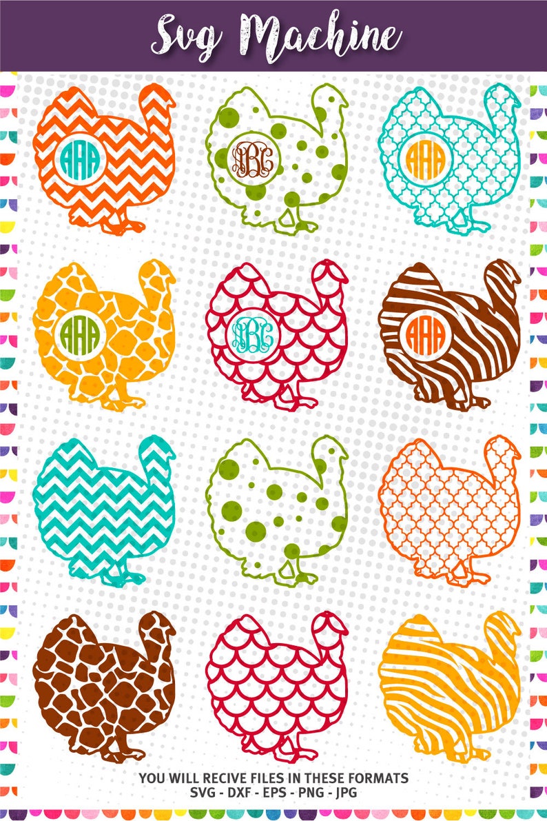 Download Clip Art Turkey Texture Monogram Svg Turkey Svg Monogram Frame Svg Art Collectibles