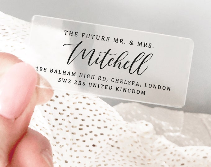 Family Calligraphy Return Address Labels Stickers Custom Personalized Family Return Address Shipping Mailing Label