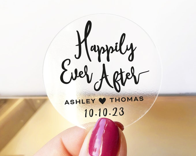 Round transparent stickers Wedding invitation seal Custom monogram wedding envelope initial seals stickers labels RW25