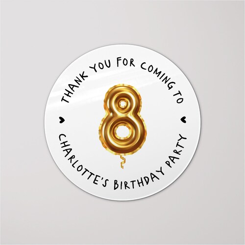 Birthday Thank You Stickers Birthday Favor Stickers - Etsy