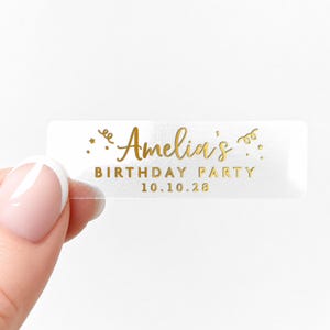Custom Birthday Party Favour Stickers, Birthday Party Thank You Stickers With Name And Date, Stickers For Kids Party Bags