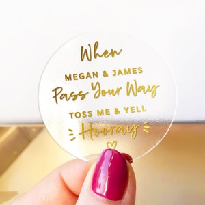 Custom wedding confetti name round labels stickers, Personalized sticker, Confetti popper label, Wedding day round stickers