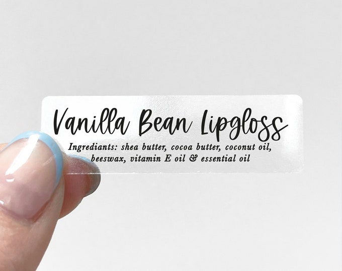 Custom lip gloss balm waterproof clear small stickers labels, Lip gloss packaging, Small favor stickers sheet