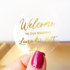 Wedding Thank You Gold Foil Clear Favors Stickers Labels - Etsy
