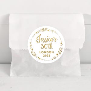 Personalisierte Party Favors 40. Geburtstag Danke Aufkleber, Geburtstag Party Favor Aufkleber, Geburtstag Favor Danke, süße Danke Aufkleber