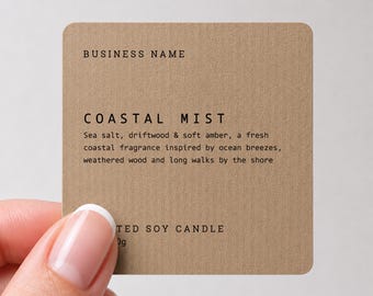 Rustic Kraft Candle Labels, Gold Foil Candle Stickers, Personalised Candle Labels, Custom Kraft Labels, Soy Candle Labels