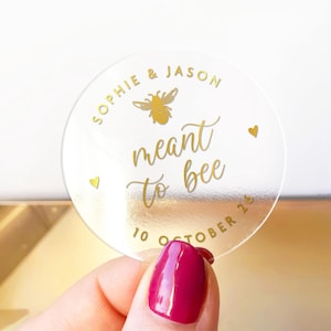 Wedding Honey Favor Stickers Meant to Bee Labels for Jars Custom Honey Jar Labels Personalized Wedding Honey Stickers Custom Favor Labels