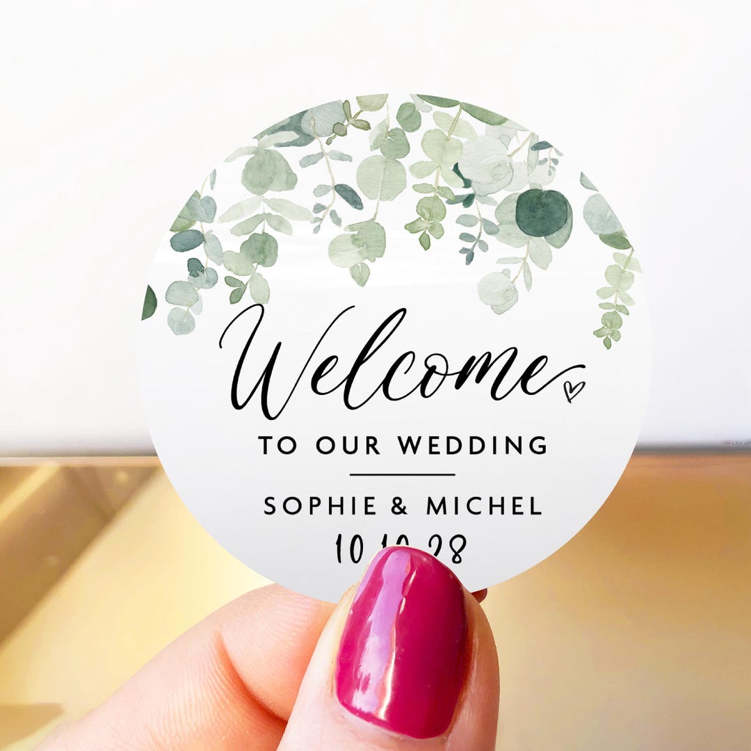 Welcome Wedding Stickers, Custom Name Welcome Labels, Personalised ...
