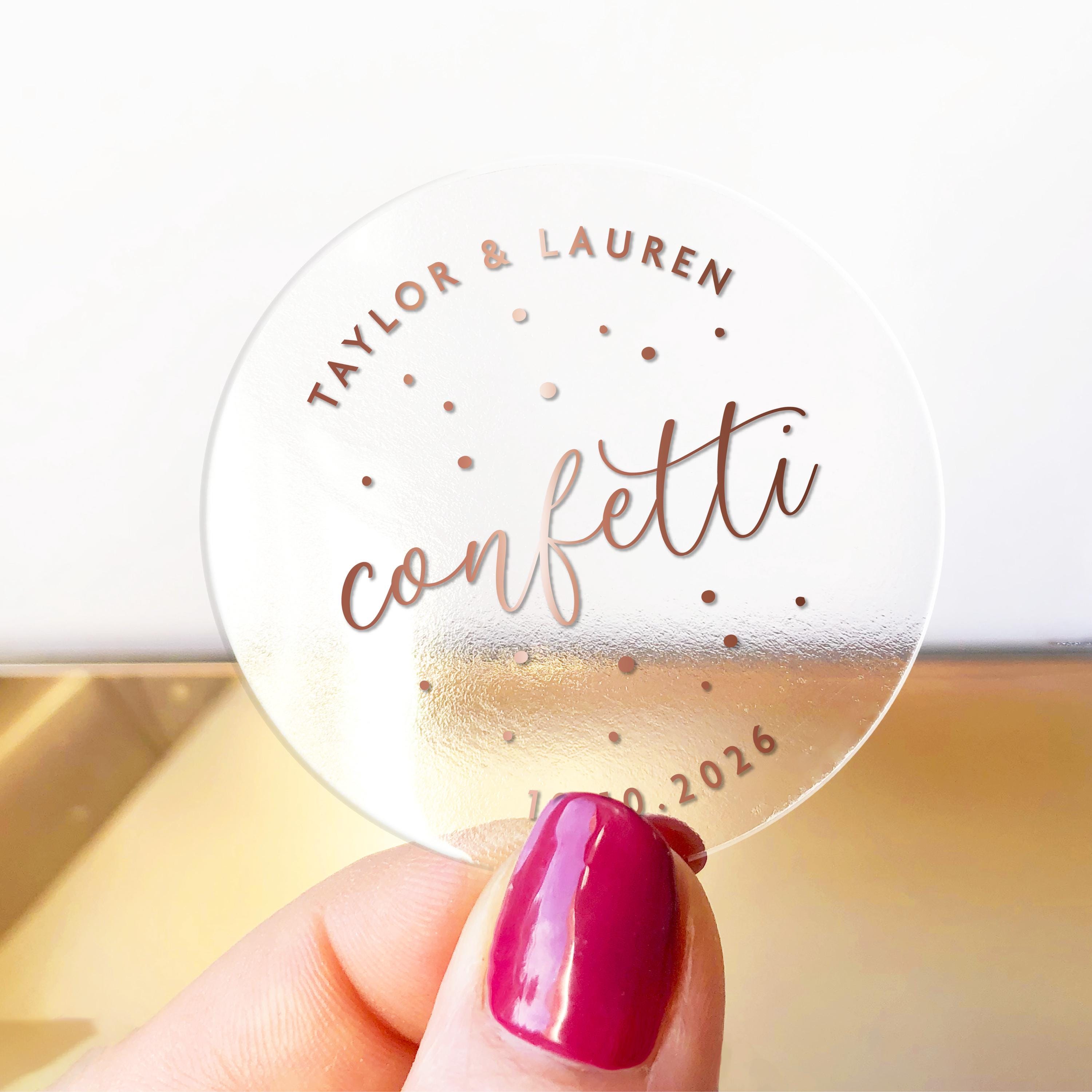 Wedding Confetti Labels Stickers Sheet, Personalized Confetti Stickers ...