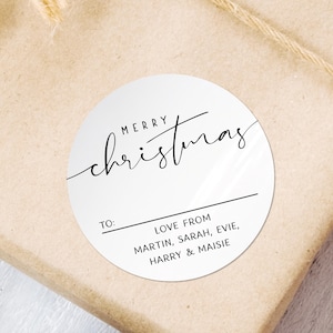 Pegatinas navideñas doradas, pegatinas navideñas personalizadas, pegatinas navideñas para regalos, etiquetas de regalo navideñas para niños, etiquetas impresas personalizadas