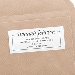 Etiquetas adhesivas de dirección de retorno con lámina dorada, etiquetas rectangulares de agradecimiento, etiquetas personalizadas para boda (30 pegatinas por hoja)