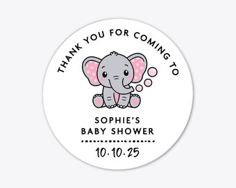 Baby girl shower custom name thank you gifts favors stickers, Thank you stickers for baby shower labels