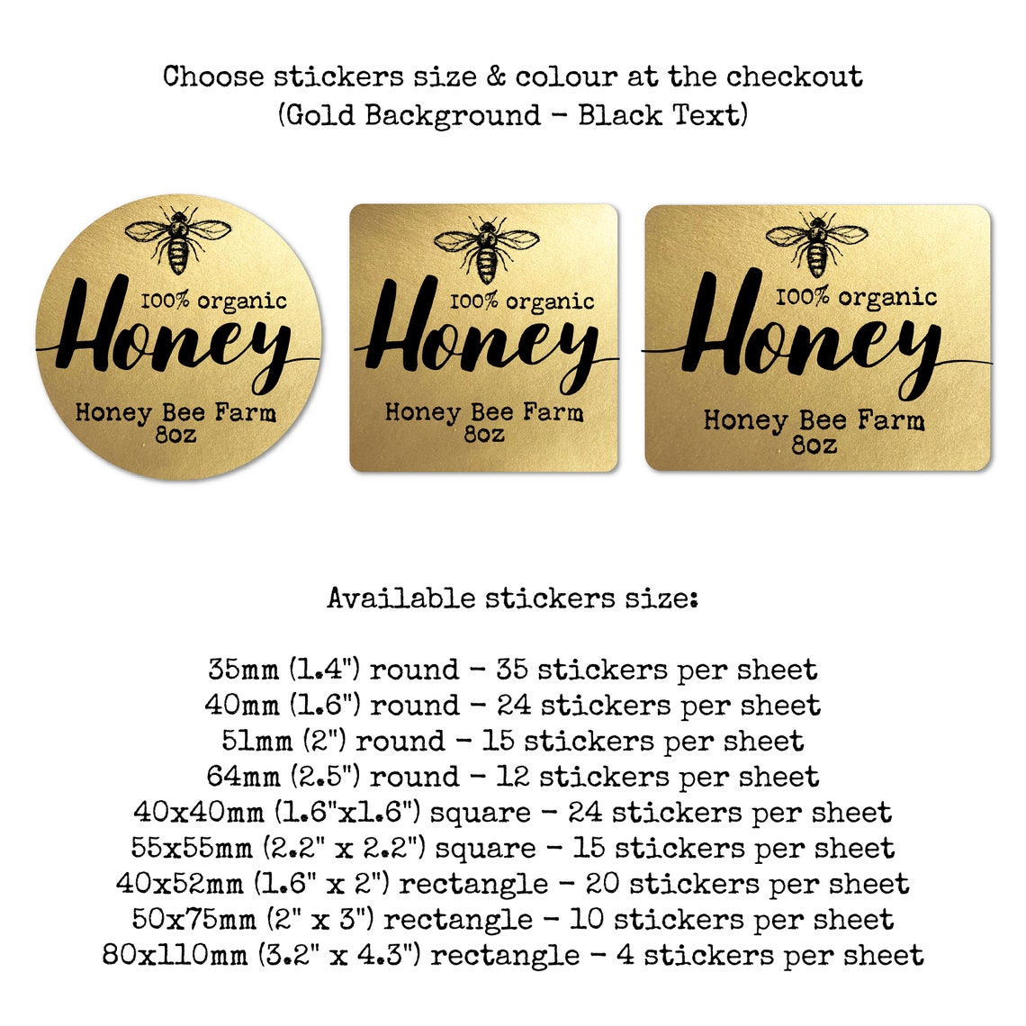 Personalized honey jar labels Etsy