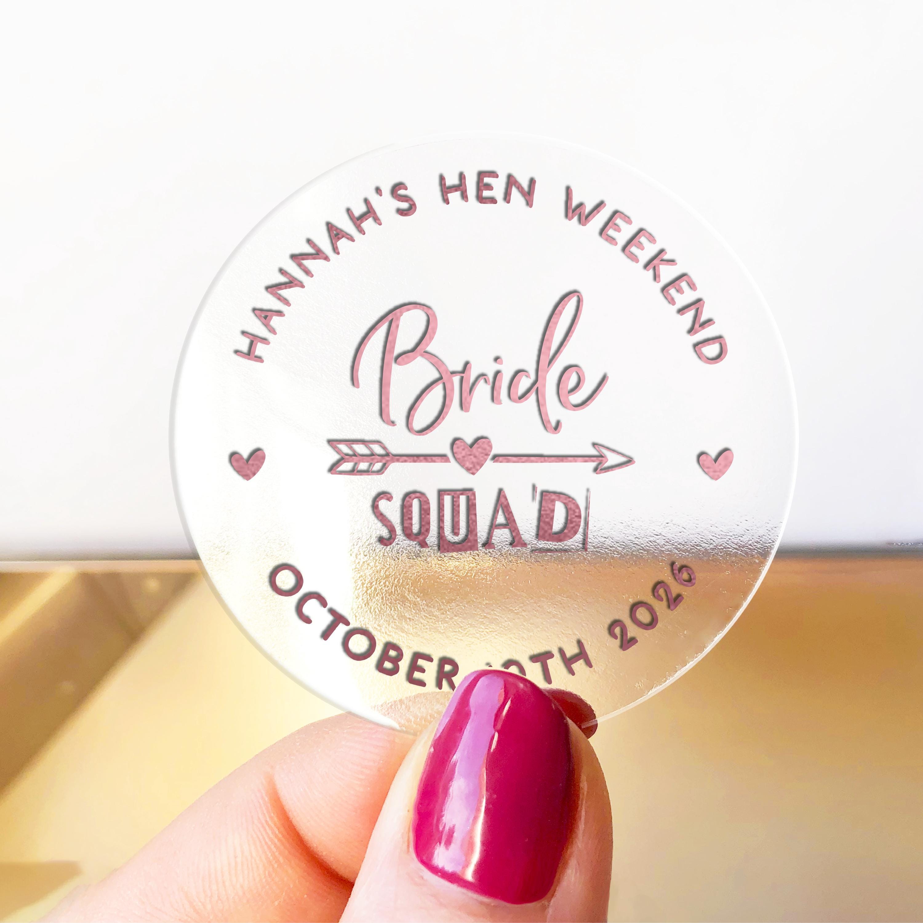 Bride Squad Stickers, Hen Party Labels Personalised, Hen Party Bag ...