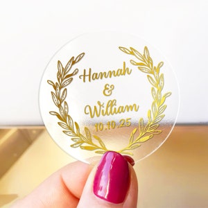  Thank You Labels, Clear Transparent Stickers with Gold Foil  Lettering Thank You Stickers (#520-CF) : Handmade Products