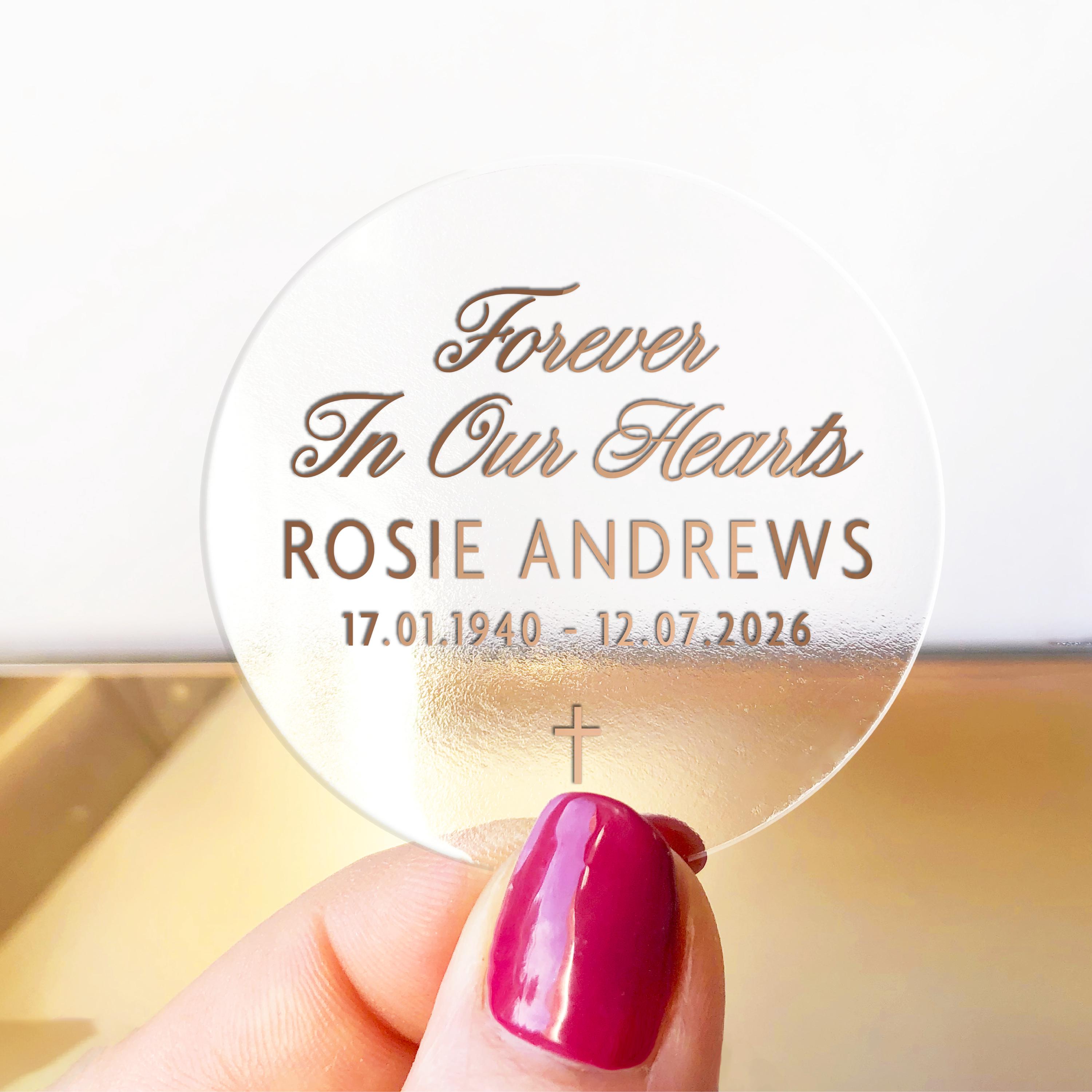 White and Gold Memorial Sticker Labels, Funeral Favour Stickers for ...