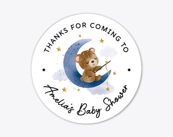 Baby shower custom name thank you gifts favors stickers, Thank you stickers for baby shower labels for favors, Clouds baby shower