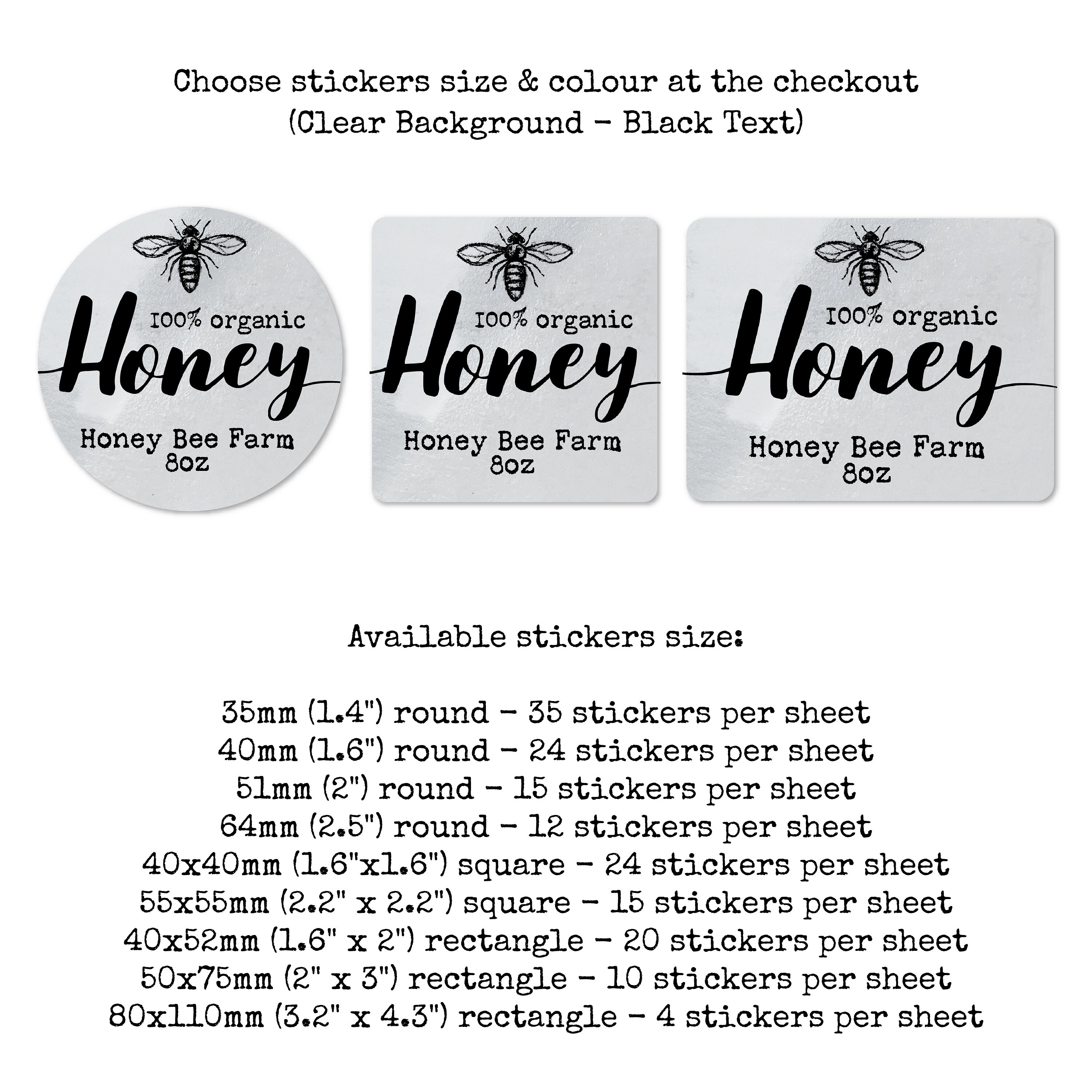 Personalized honey jar labels