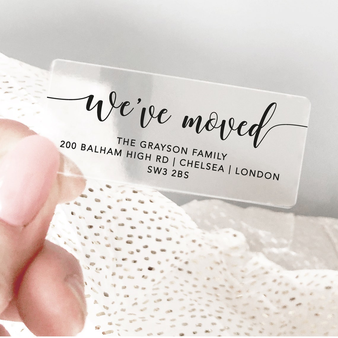 We've moved custom return address clear sticker labels Etsy