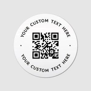 Custom QR code package brand name stickers sheet, Custom text stickers, Business stickers logo, Personalized shipping stickers labels White - Black Text