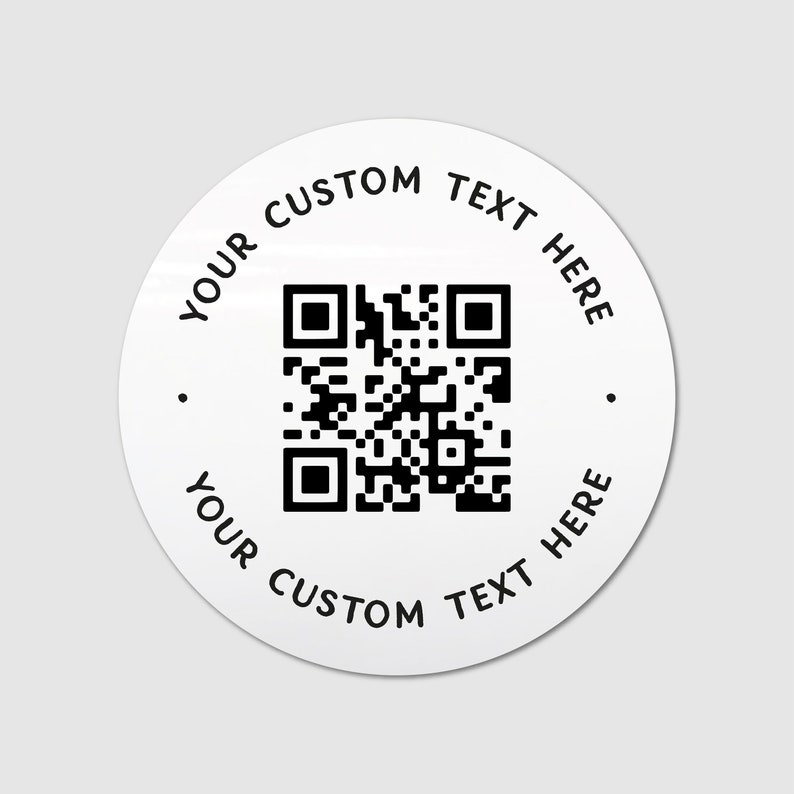 Custom QR code package brand name stickers sheet, Custom text stickers, Business stickers logo, Personalized shipping stickers labels White - Black Text