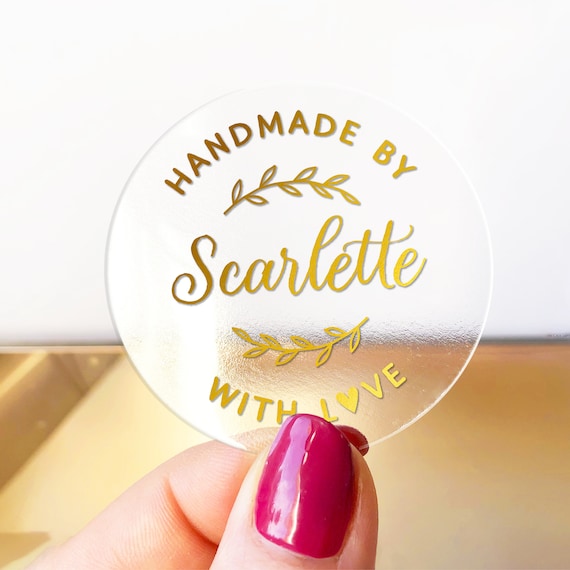 Handmade With Love Round Kraft Stickers, Personalized Sticker Sheets, Custom Business Labels, Colorful Packaging Decals