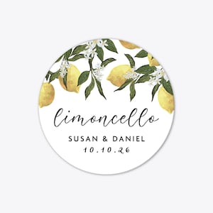 Adesivos circulares personalizados para lembrancinhas de casamento Limoncello, etiquetas para garrafas, etiquetas personalizadas para presentes, etiquetas para lembrancinhas de casamento, etiquetas personalizadas para garrafas
