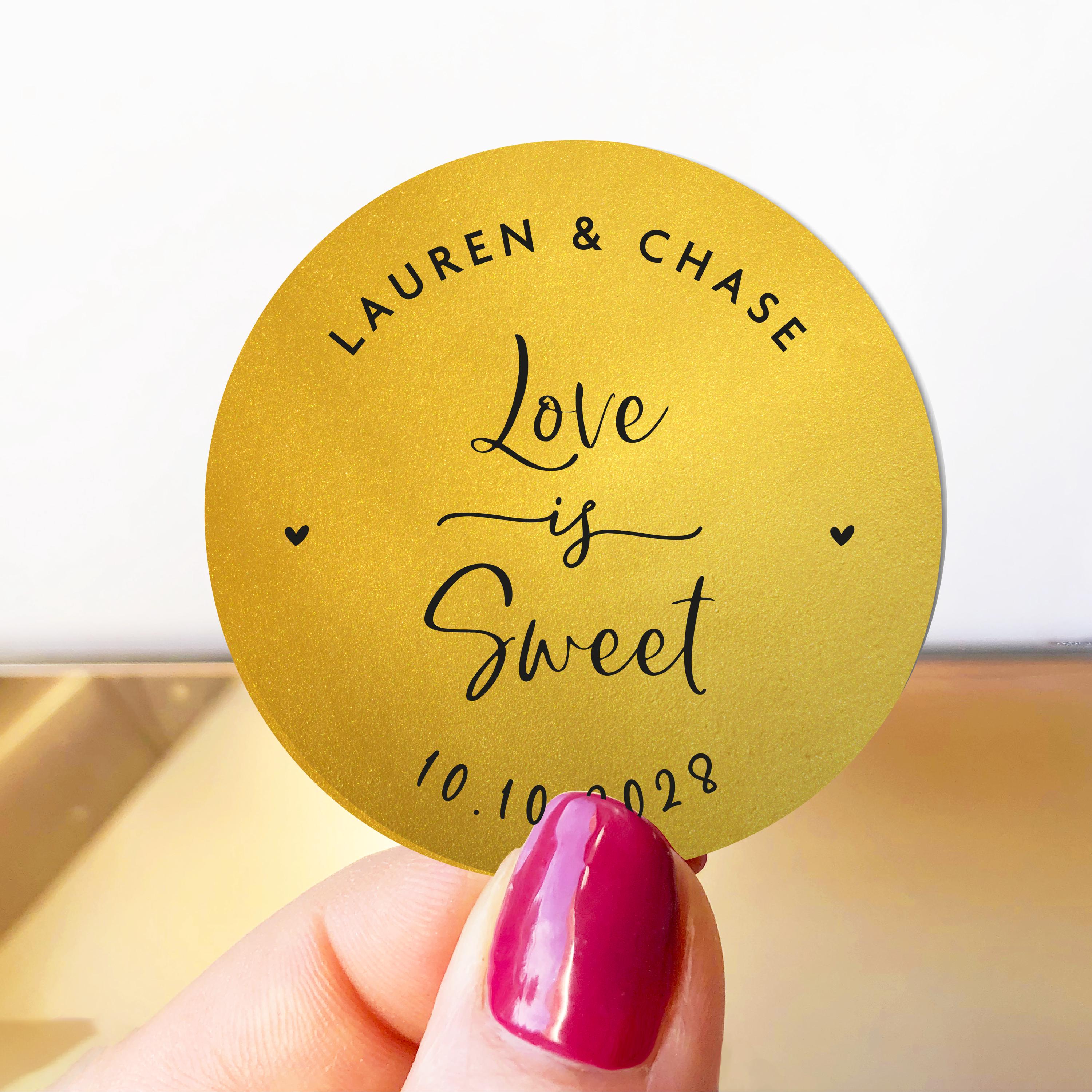 Etichette personalizzate per bomboniere: Love is Sweet