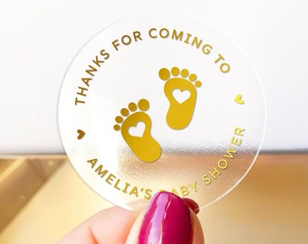 Grazie per essere venuto al mio baby shower, adesivi in lamina d'oro, adesivi personalizzati per bomboniere, adesivi di ringraziamento per baby shower