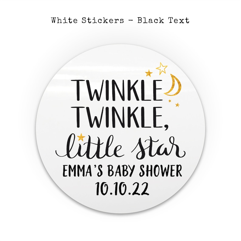 Twinkle twinkle little star baby shower stickers Twinkle twinkle little star labels