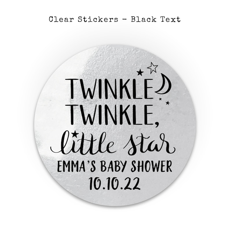 Twinkle twinkle little star baby shower stickers Twinkle twinkle little star labels
