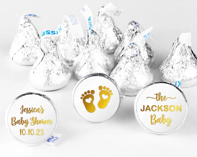 Custom baby shower gifts favors small stickers labels sheet, hershey kiss stickers baby shower, Custom text stickers for hersey kisses